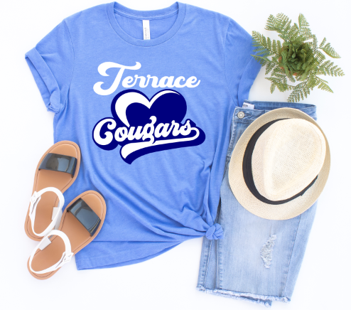 Terrace Cougars Heart - Blue