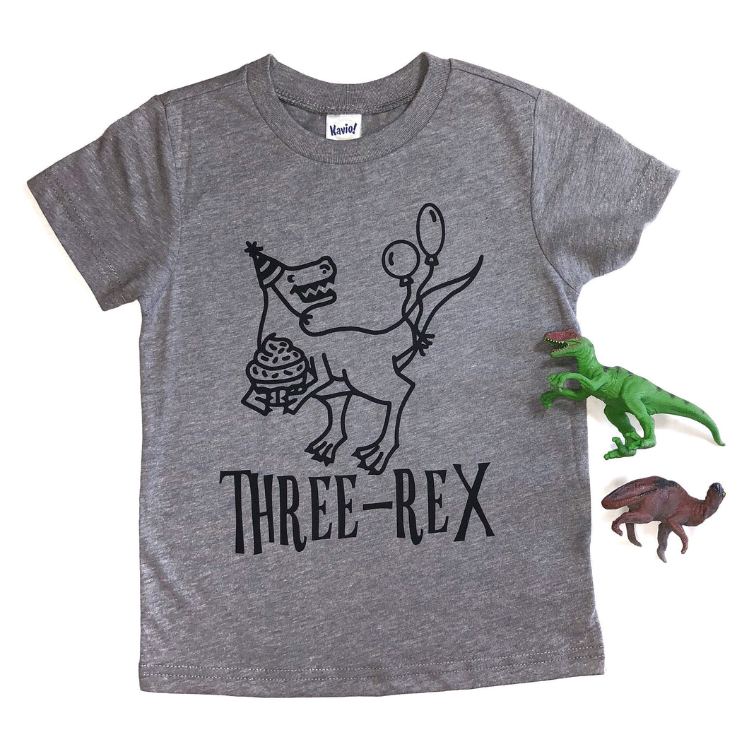 Three-Rex - Dinosaur Birthday Shirt