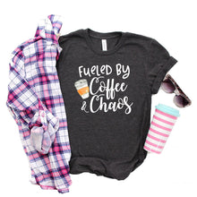 Fueled by coffee and chaos - coffee shirt -  chaos shirt - mama shirt - mom tshirt - gift for mom - chaos tshirt - mom shirt