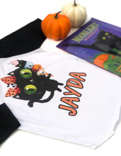 halloween cat shirt - cute halloween shirt - personalized halloween shirt - girls halloween shirt - halloween shirt with name - kitty