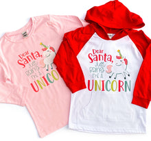 dear santa bring me a unicorn - unicorn christmas shirt - girls christmas shirt - shirt for girls - girls unicorn shirt - unicorn tshirt