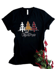 women’s Christmas shirt - merry Christmas - buffalo plaid holiday T-shirt - cheetah Christmas top - plaid holiday tee - women’s holiday