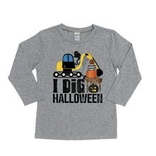 I dig halloween - halloween shirt for boys - boys halloween shirt - halloween tractor shirt - halloween dump truck - halloween digger