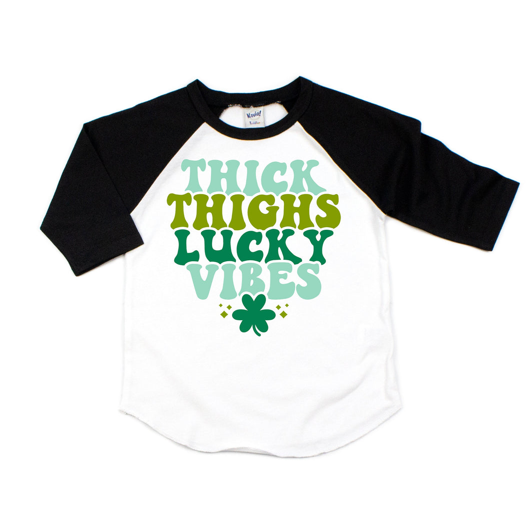 thick thighs and lucky vibes - st patricks day shirt - shamrock shirt - lucky shirt - irish shirt - st. patricks day - saint patricks day