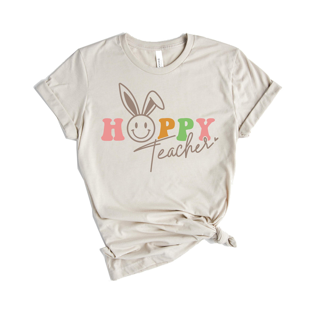 hoppy teacher - teacher shirt - easter teacher shirt - easter gift for teacher - bunny teacher shirt - cute teacher shirt - spring teacher
