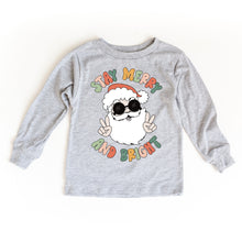 stay merry and bright - christmas sweatshirt - retro toddler - santa peace out - vintage tshirt - holiday shirt - christmas vibes - groovy